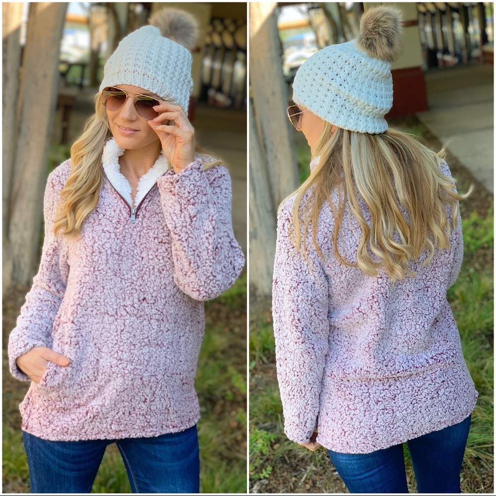 ✨LAST ONE✨Wine Sherpa pullover - Picture 4 of 6